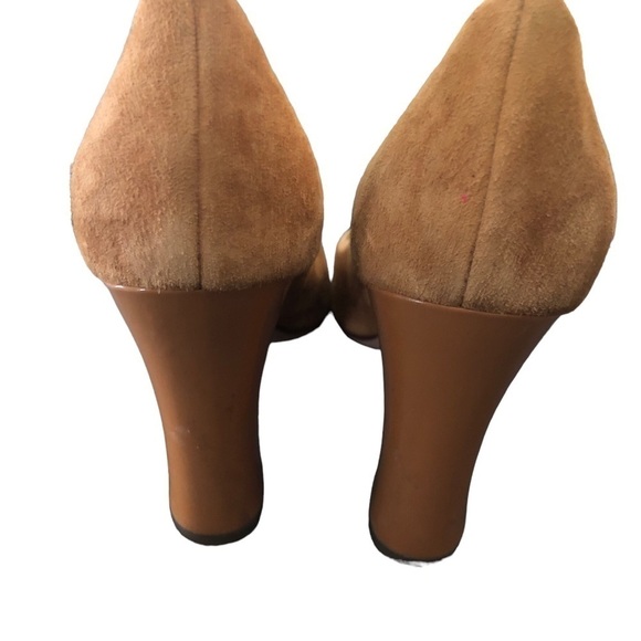 Cole Haan Chelsea Suede Womens Size 6B Pumps Heels Shoes CAMELLO 4” Chunky Heel - Picture 11 of 11